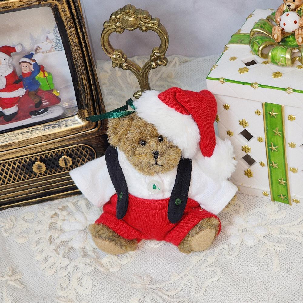 보이즈베어 산타 멜빵 곰 오너먼트 / 빈티지인형 테디베어 곰돌이 빈티지소품 키덜트