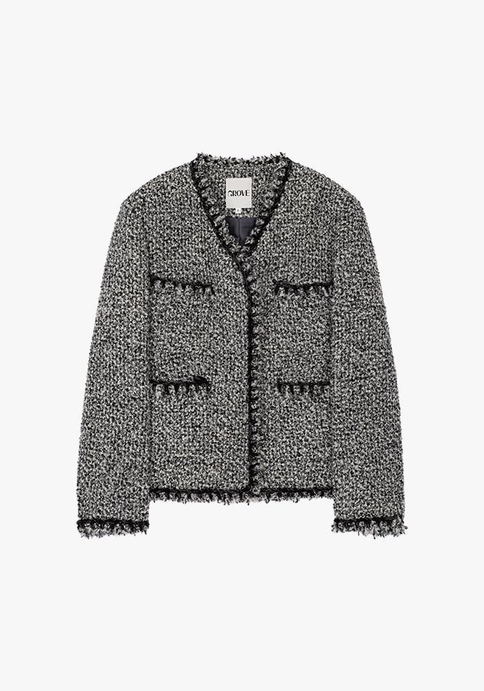 ALIA TWEED JACKET [BLACK]