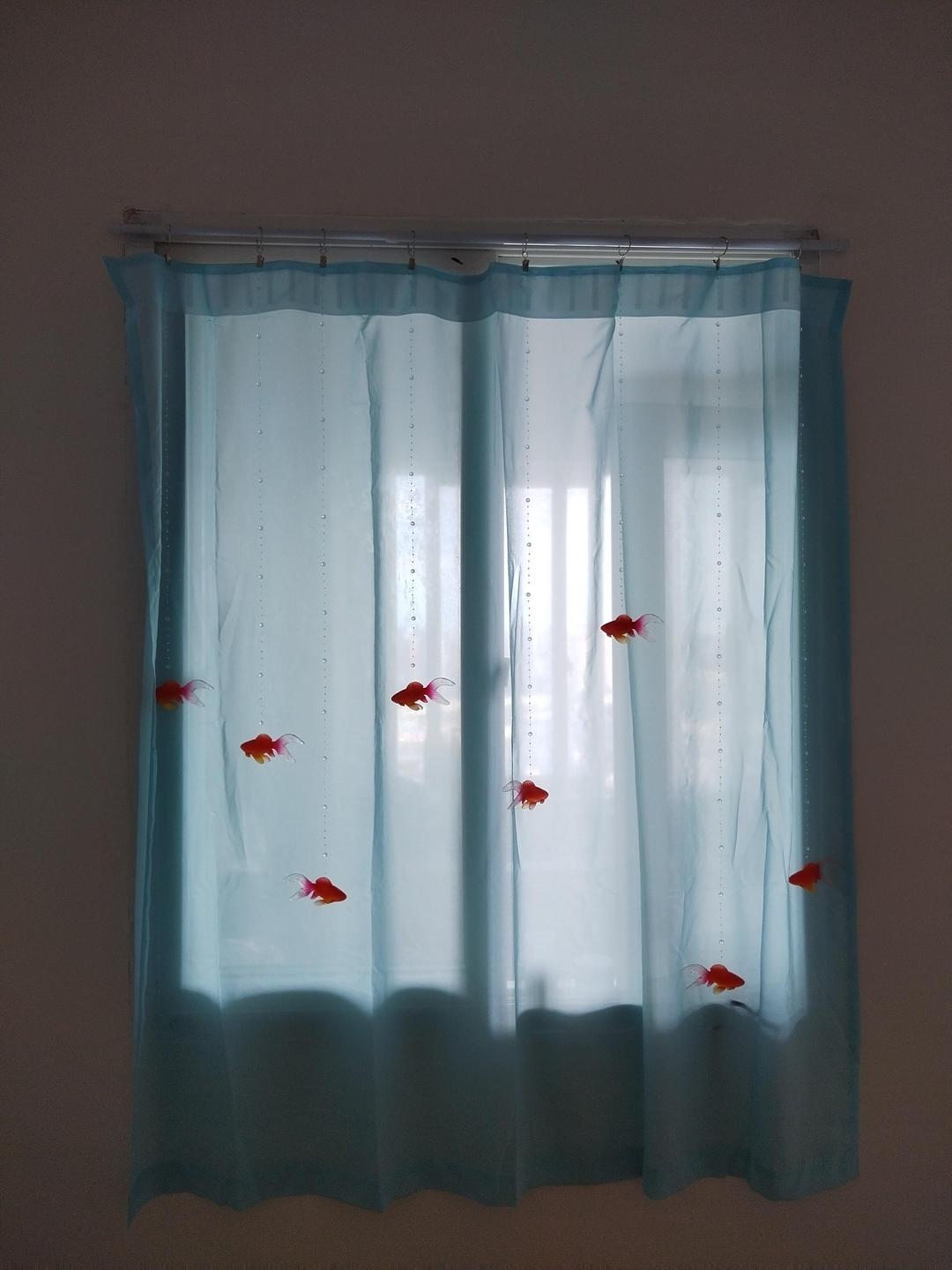 Handmade Goldfish curtains.