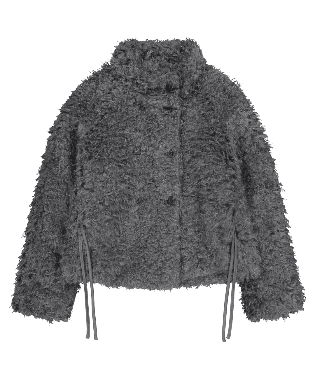 HAIRY FUR JACKET DARK GREY