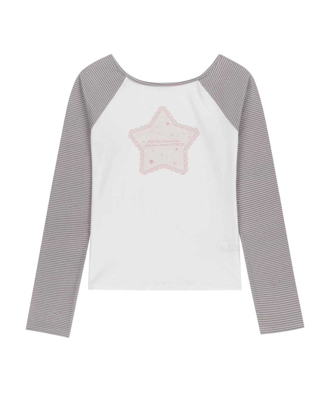 Stripe Raglan Long Sleeve / Pink