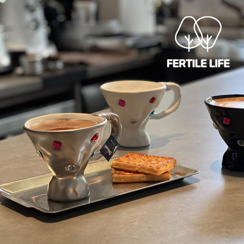 1+1 보석 주얼리 컬러 머그잔 도자기 컵 머그 컵 키치 인테리어 다이아몬드 블링블링