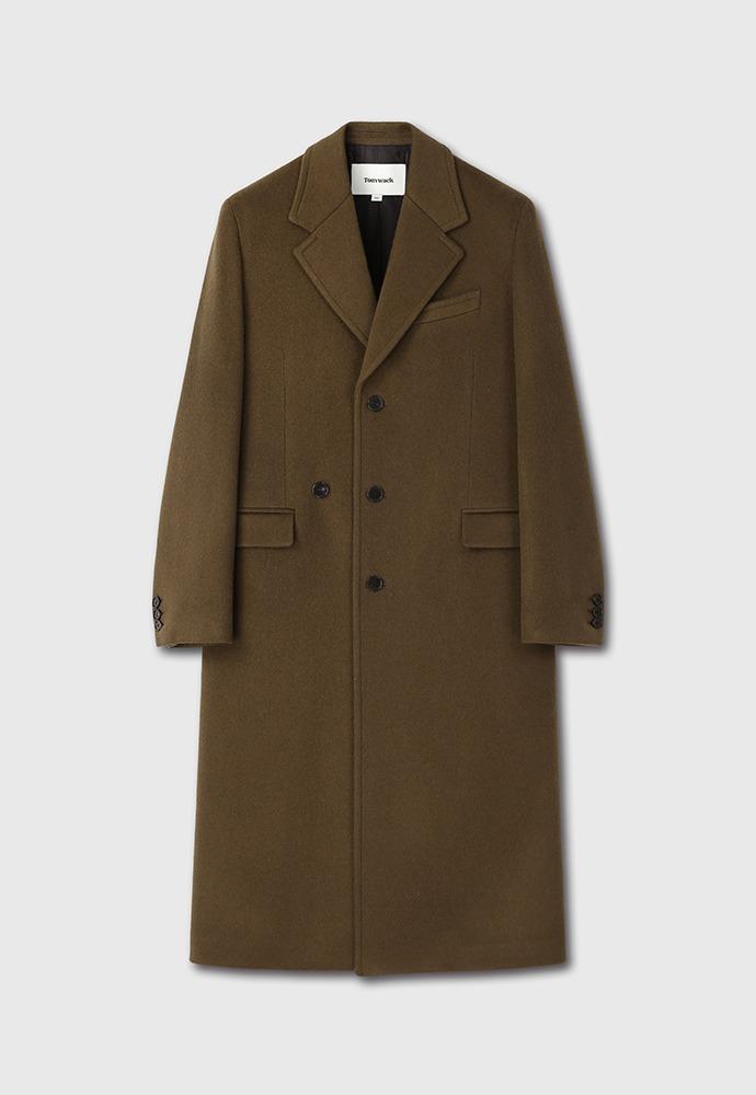 Cashmere Single-Breasted Tailored Wrap Coat_ Wood Brown