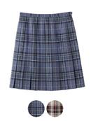 ウオッシャブル　タータンチェックスカート〈48cm丈〉裏地付