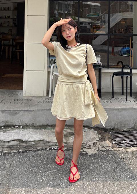 와샤 랩스커트 원피스 (2color)