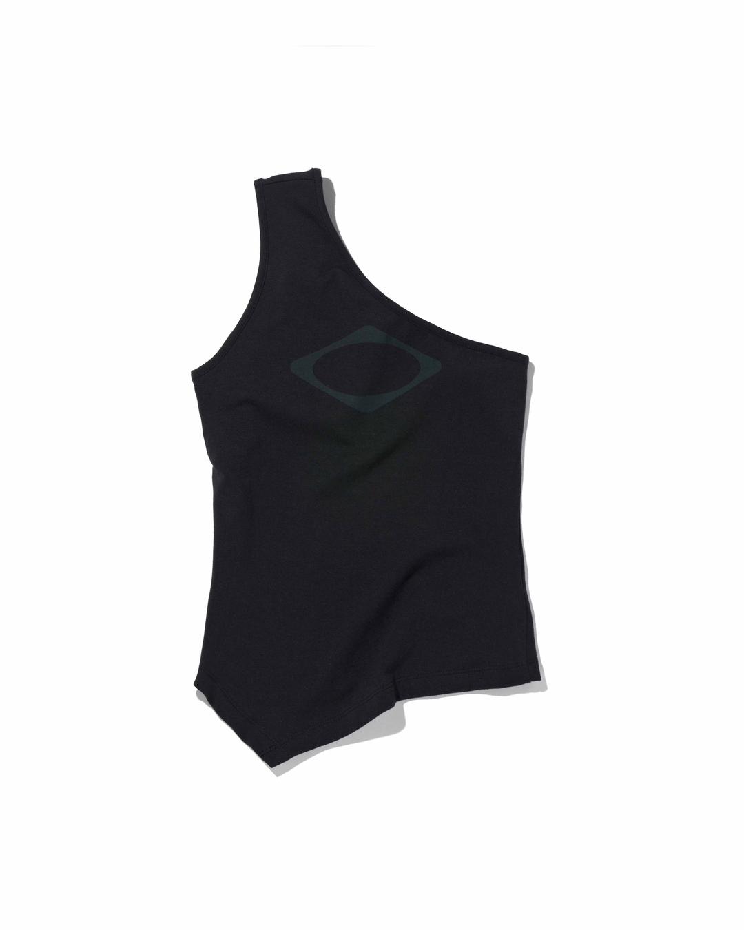 RHOMBUS ONE SHOULDER SLEEVELESS_BLACK