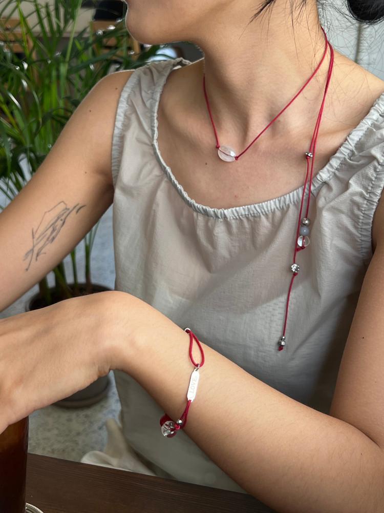 플라워 비즈 목걸이