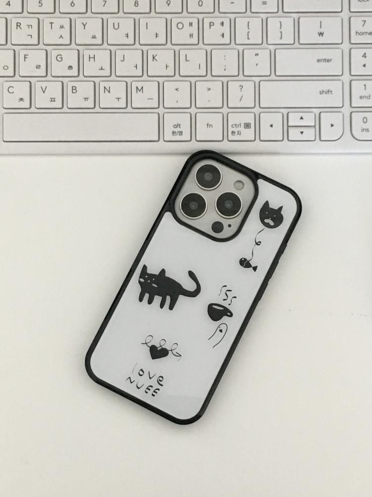 love cat case 글라스 범퍼 케이스 : 화이트 11