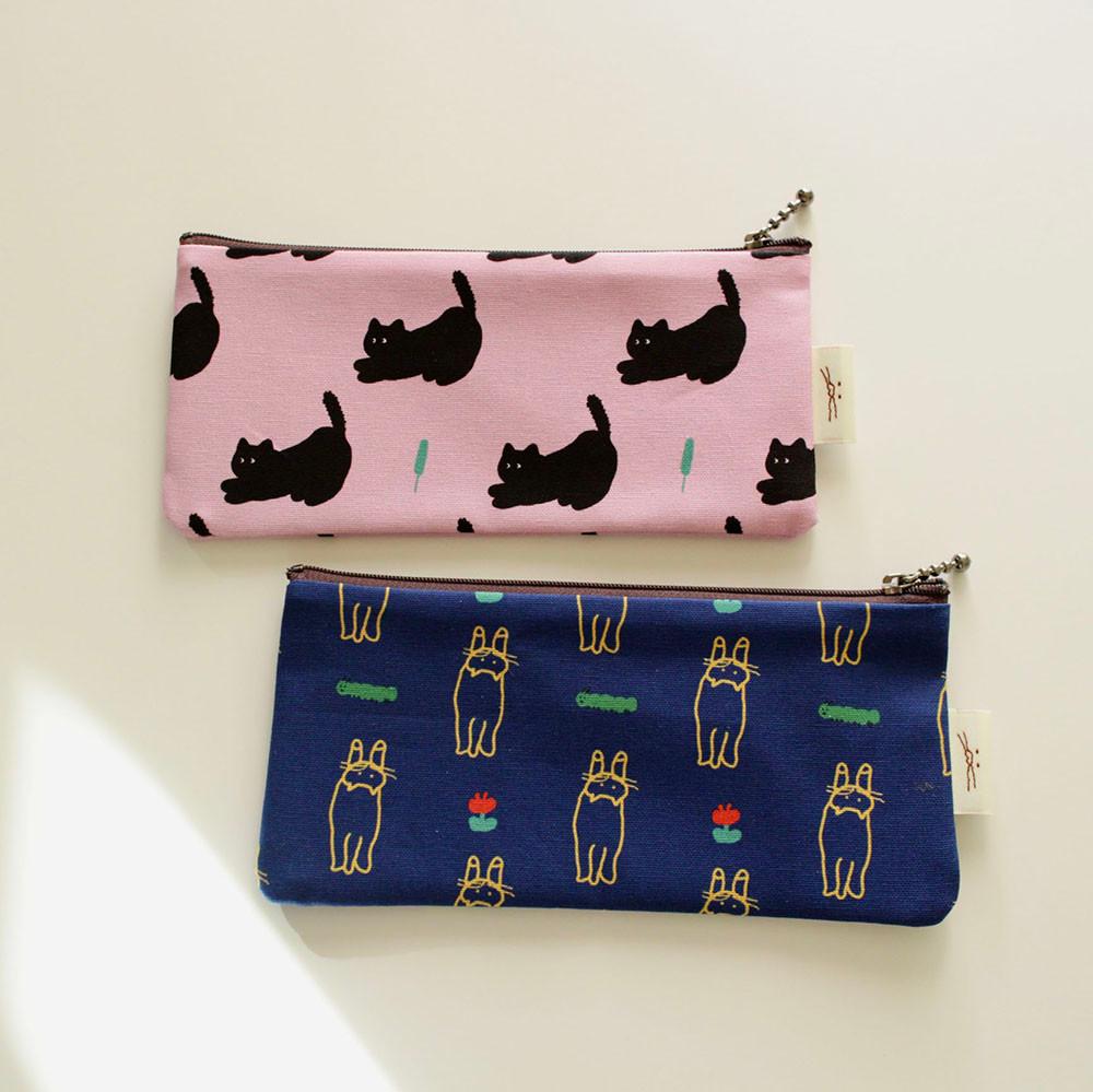 송냥씨 패턴 pen case/필통_pink/blue