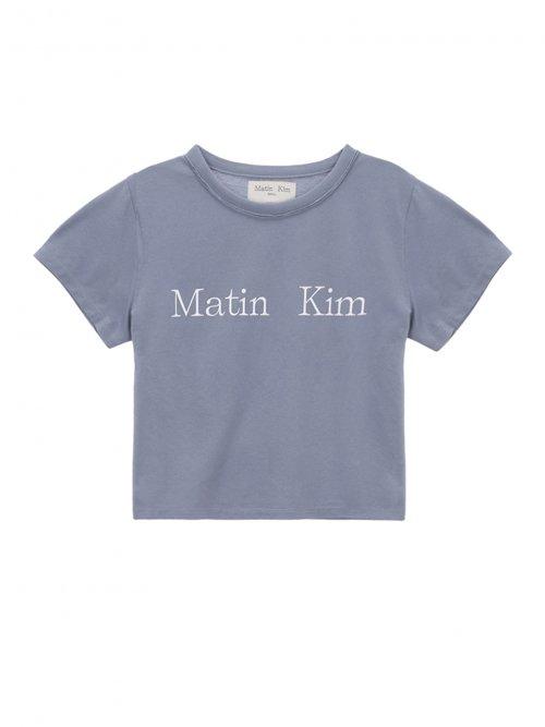 MATIN LOGO CROP TOP IN SMOKE BLUE