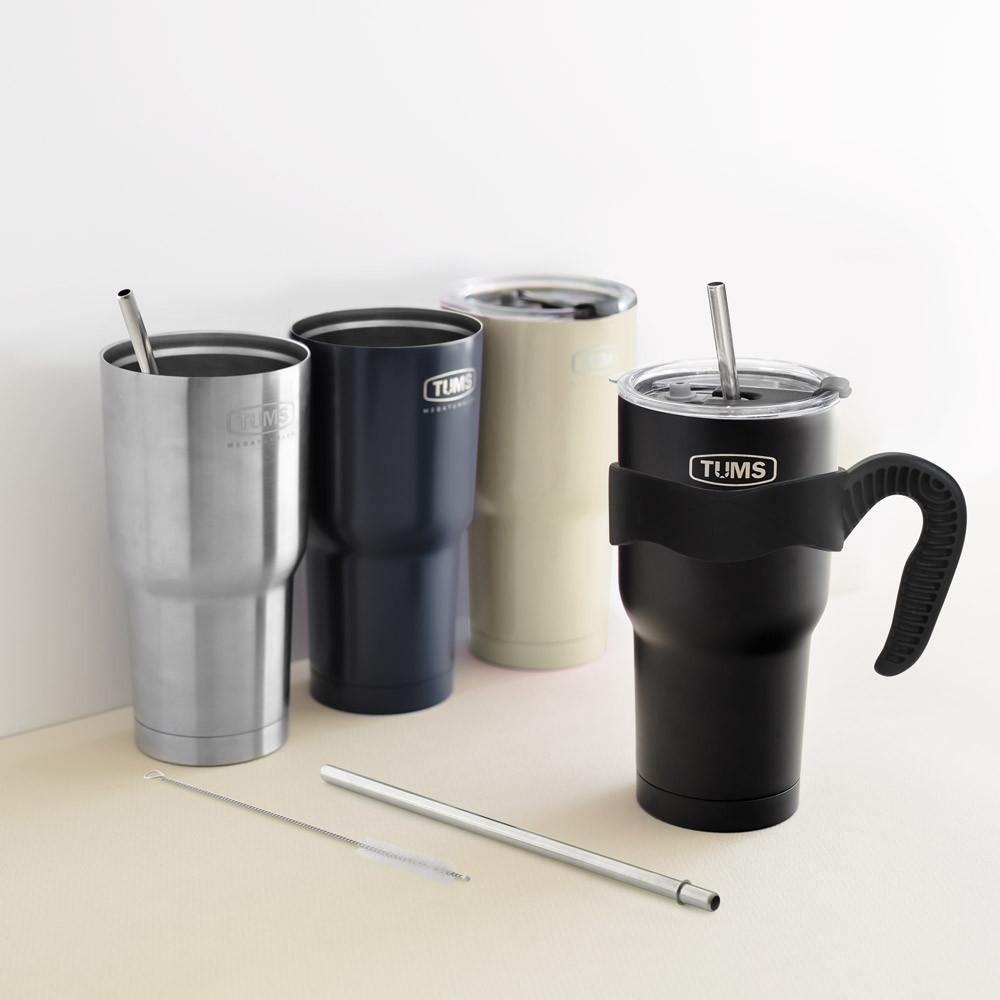 장시간 보냉보온 대용량 텀블러 세트 [텀블러+손잡이+방수뚜껑+스텐빨대+빨대세척솔]