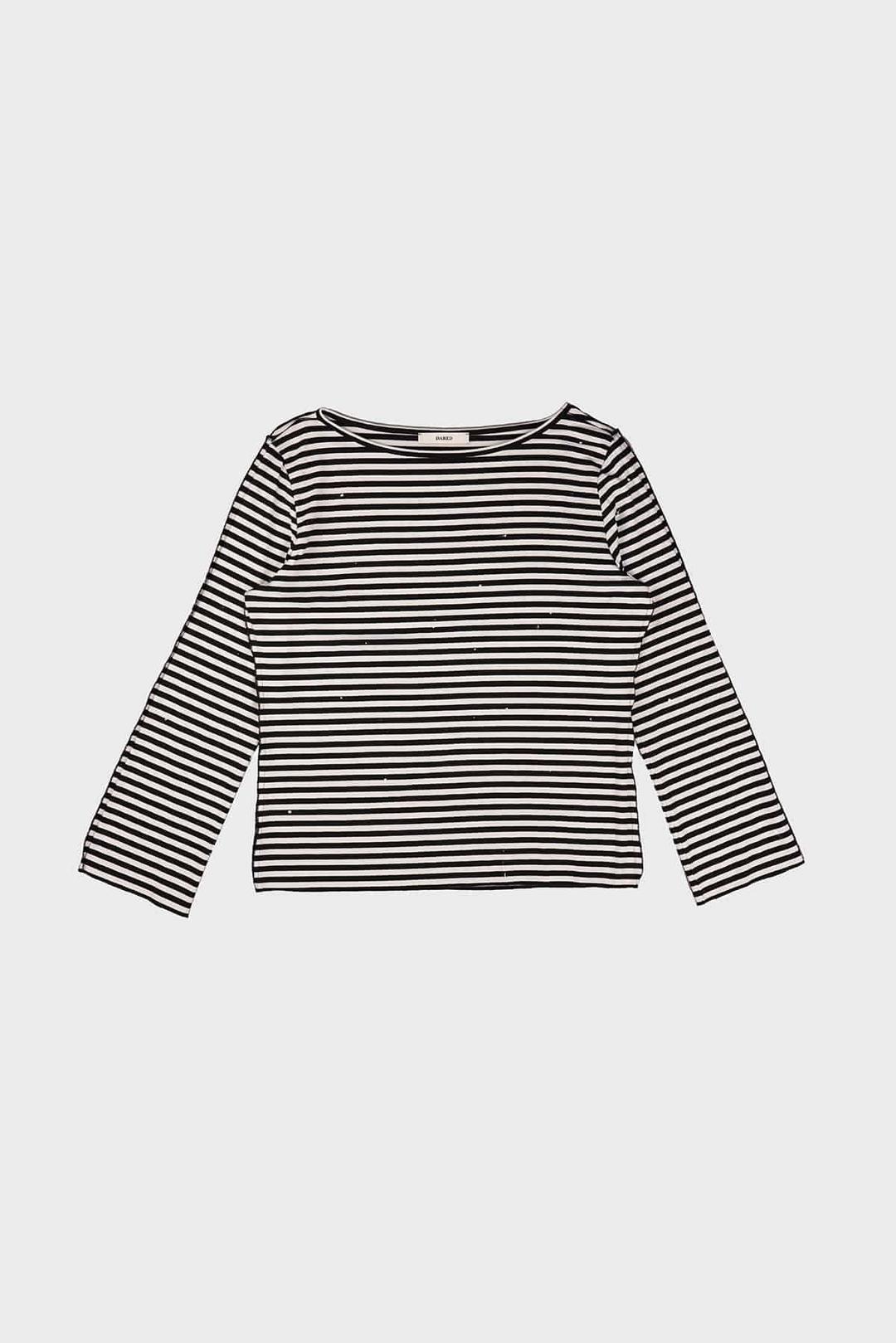 [2nd restock] PAINT SPATTERED STRIPE TOP IN BLACK