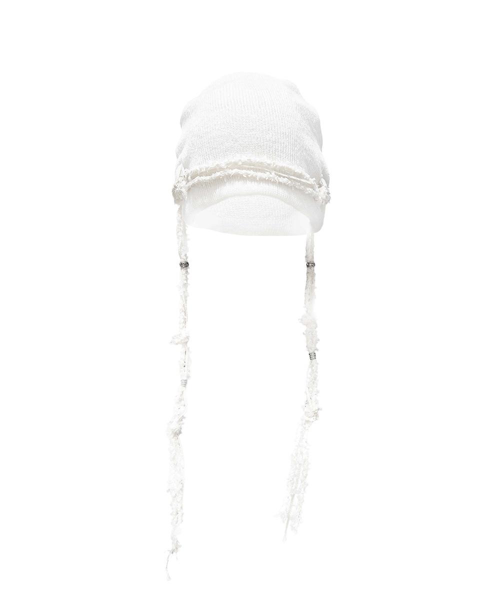 KNIT BRAID BEANIE . WHITE