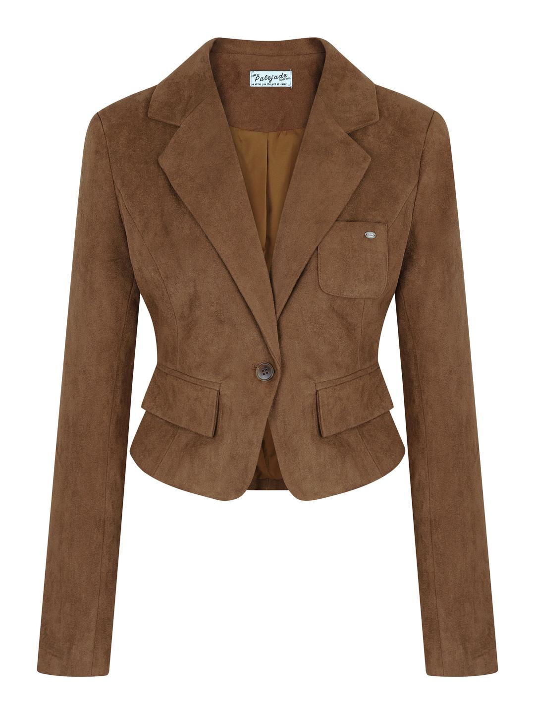 Suede Set-Up Jacket In Camel