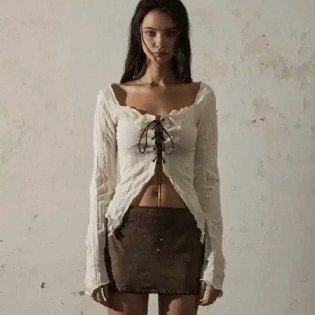 보헤미안서울 링클 코르셋 블라우스 아이보리 | 후루츠패밀리