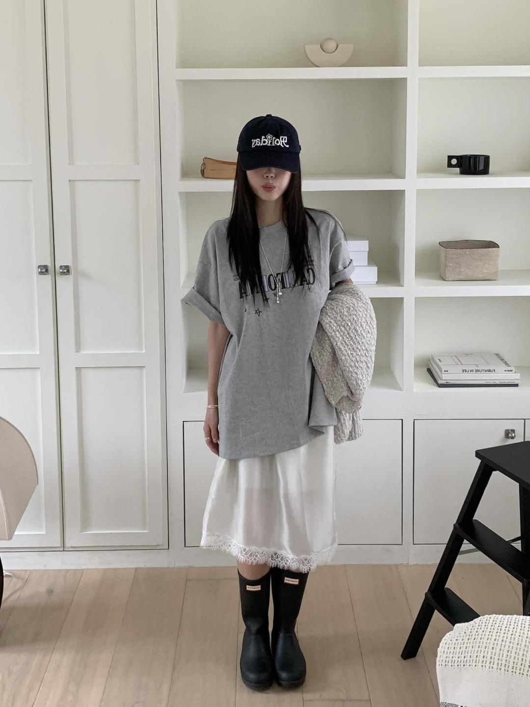 써머데이즈 글로이 레이스 미디 실키 새틴 스커트 레이어드 봄 밴딩 치마 3color