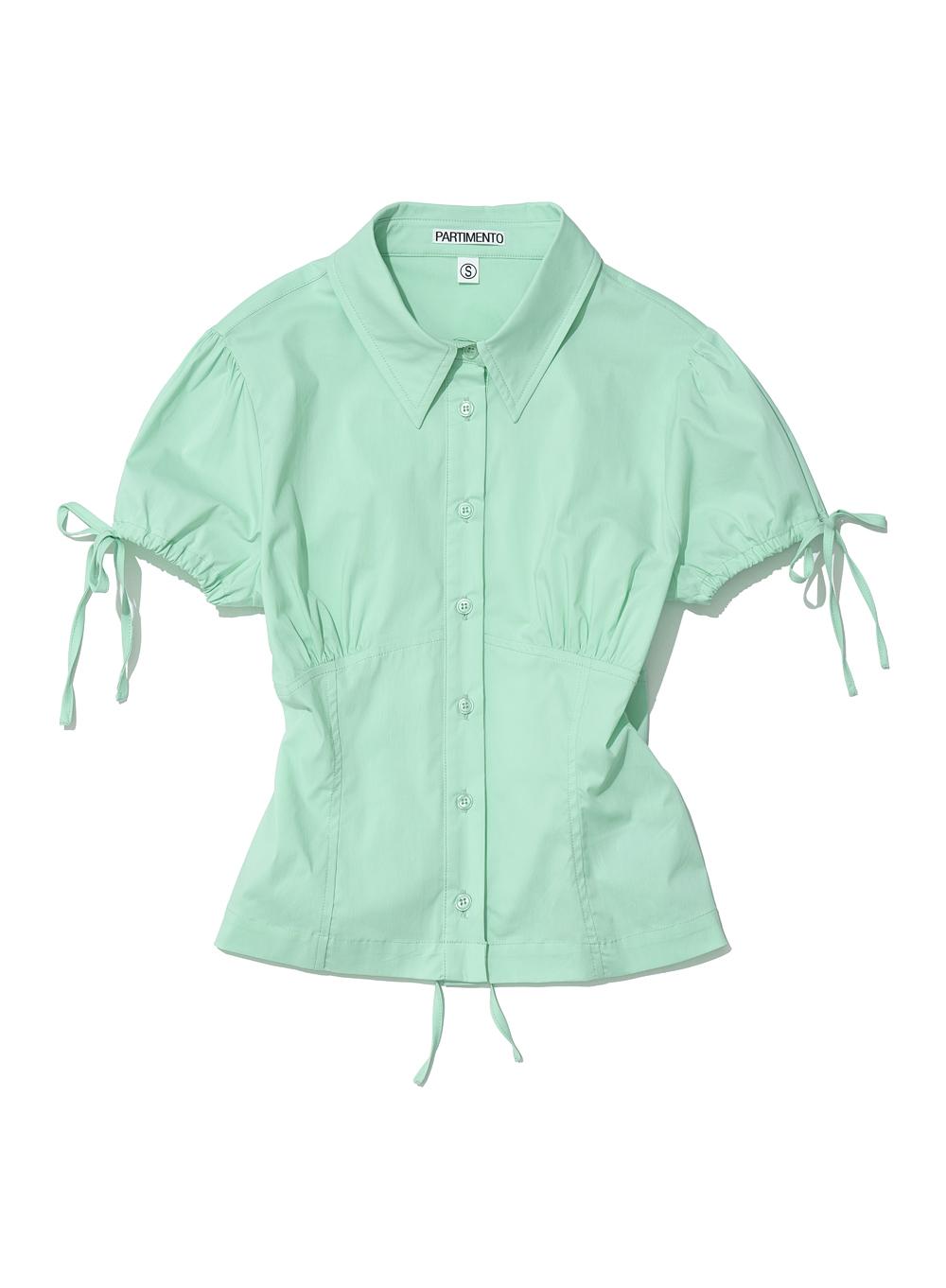 [WOMEN] BOWTIE PUFF SLEEVE BLOUSE_EMERALD