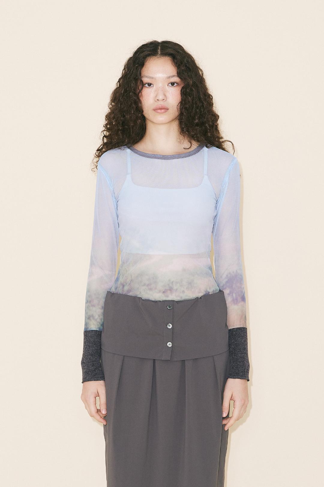 ALL OVER PRINT MESH T-SHIRT - NATURE
