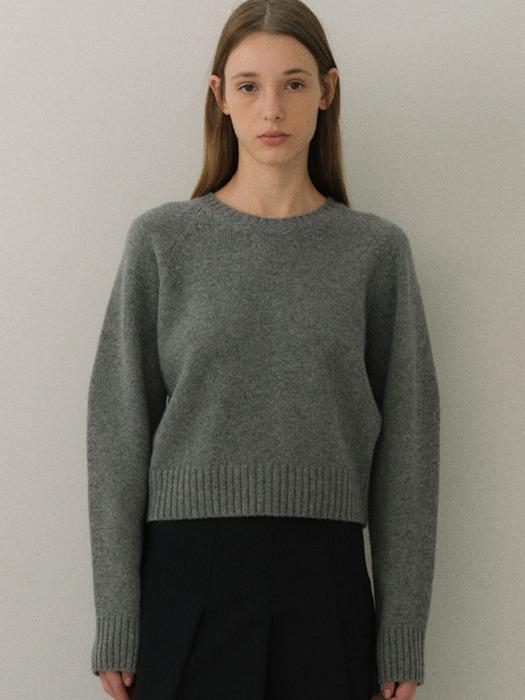 Extrafine wool crew neck knit
