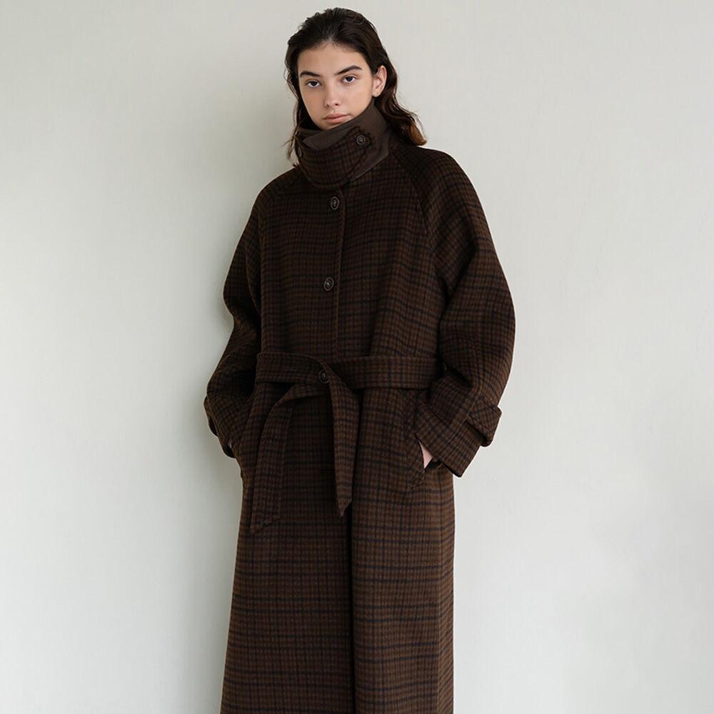 CHECK BALMACAAN SINGLE COAT (BROWN CHECK)