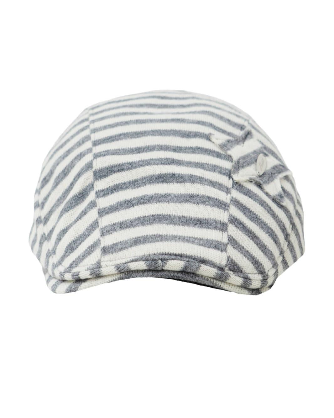Y2K Stripe Hunting Cap (Cream Gray)