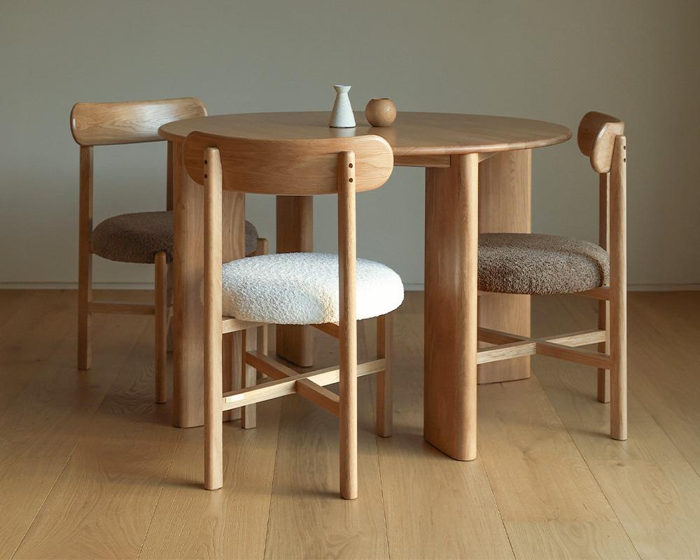 라인 원형 테이블 세트(체어1ea증정+무료배송)