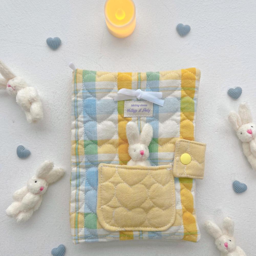 멜팅치즈 하트통통 체크 토끼 A5 A6 다이어리커버