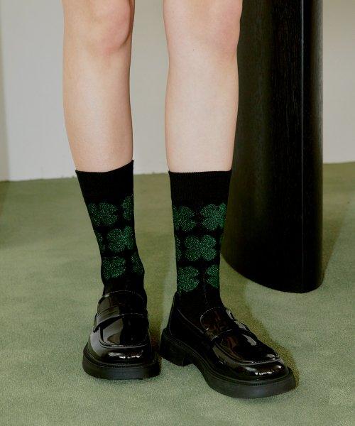 글리터클로버 블랙&그린글리터