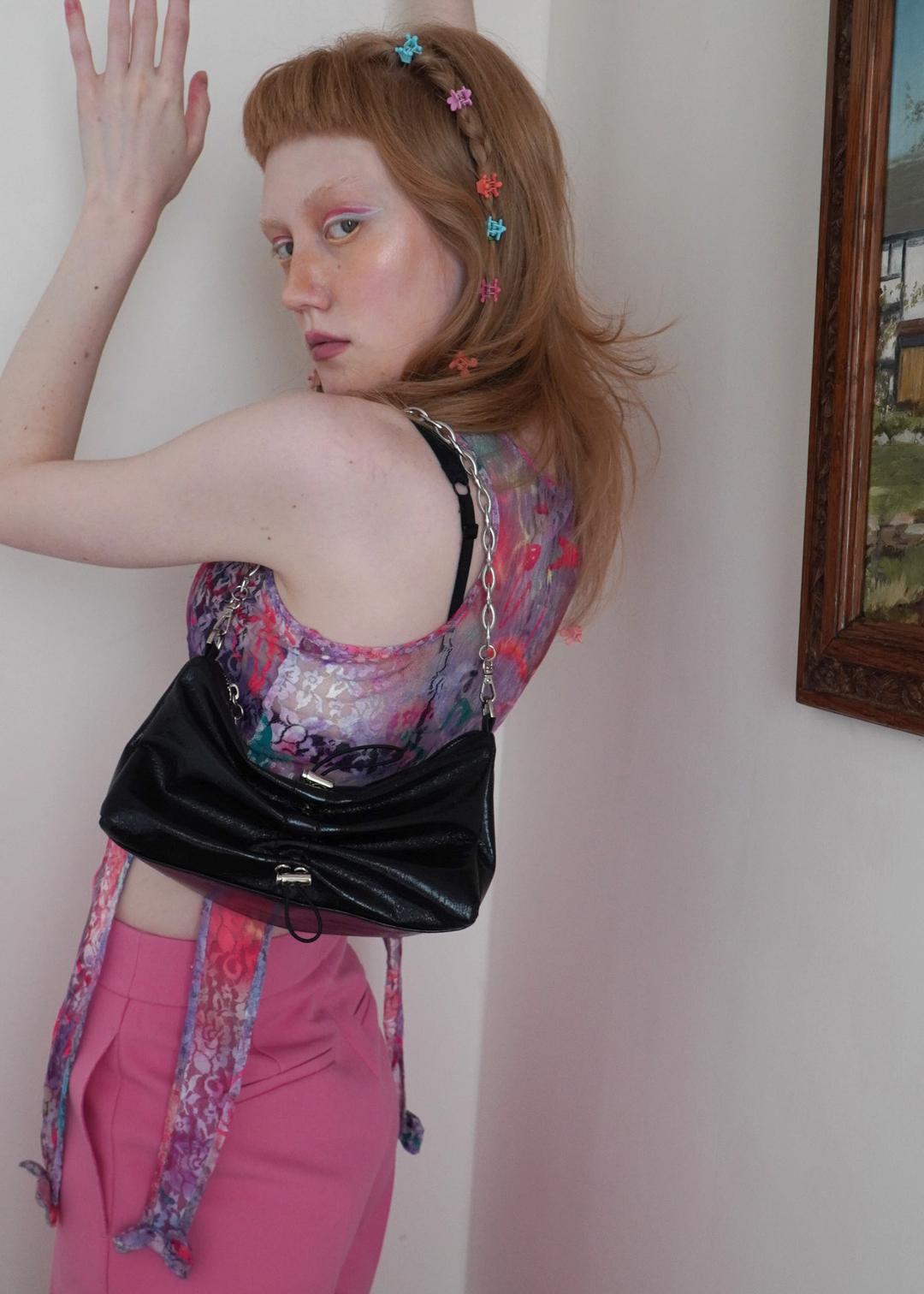 Y.10 Sierra Draw String Chain Bag / Y.10-BB13 / BLACK