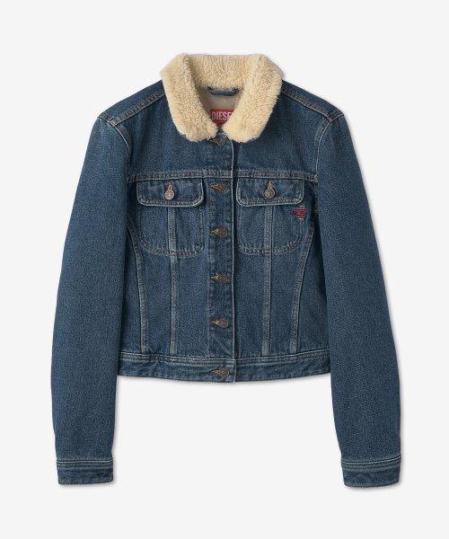 여성 DE 슬리미 데님 재킷 - 미디움 블루 / A06192007E501