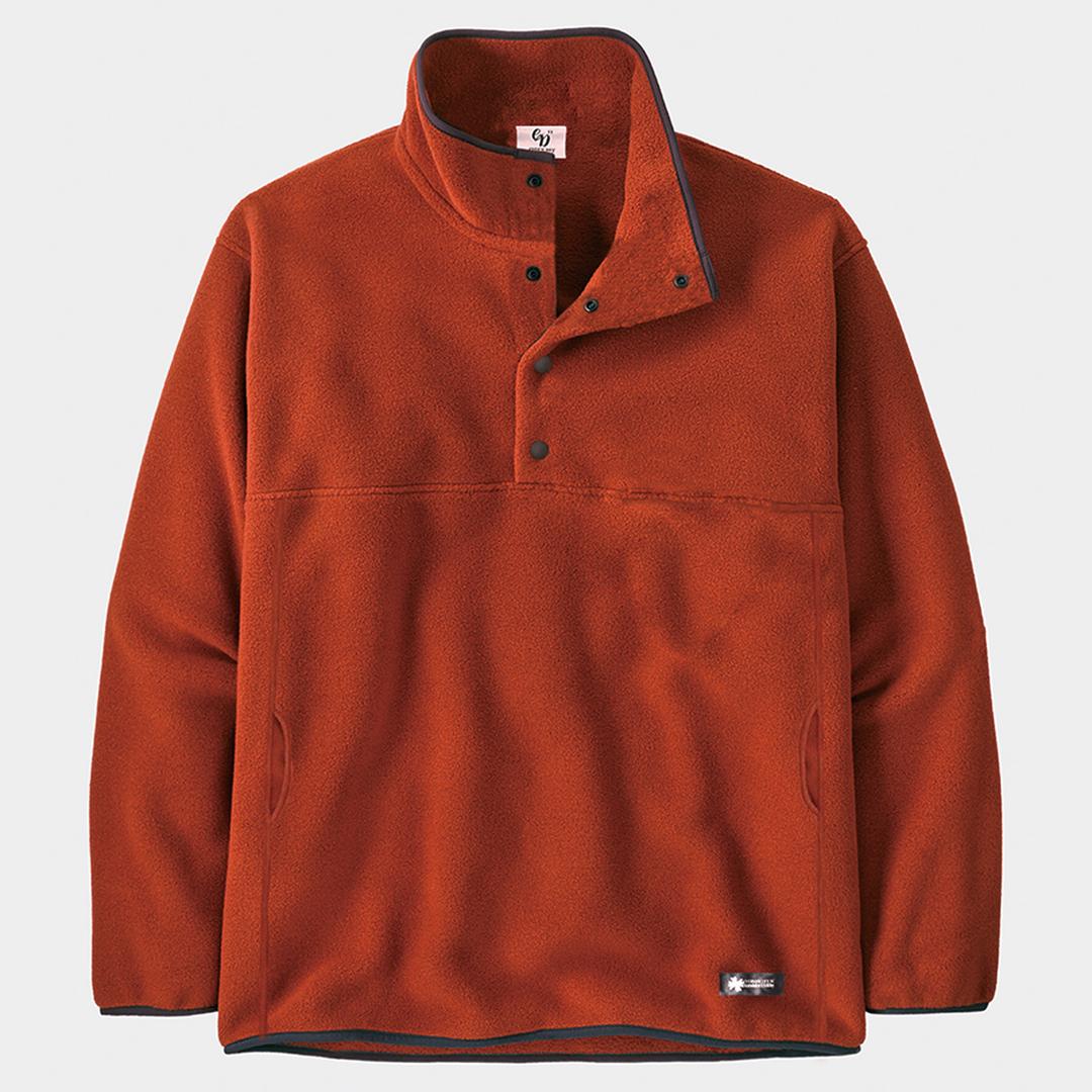 Colored Fleece Snap Half Zip-Up - Drak Orange