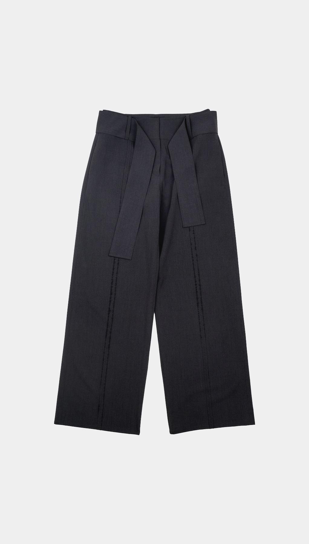 RAW CUTTING WIDE TROUSER (D.GREY)