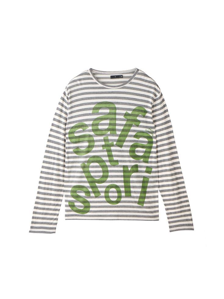 TICKETING STRIPE BORDER TEE (GREY)