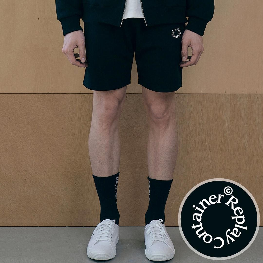 RC round logo sweat shorts (black)