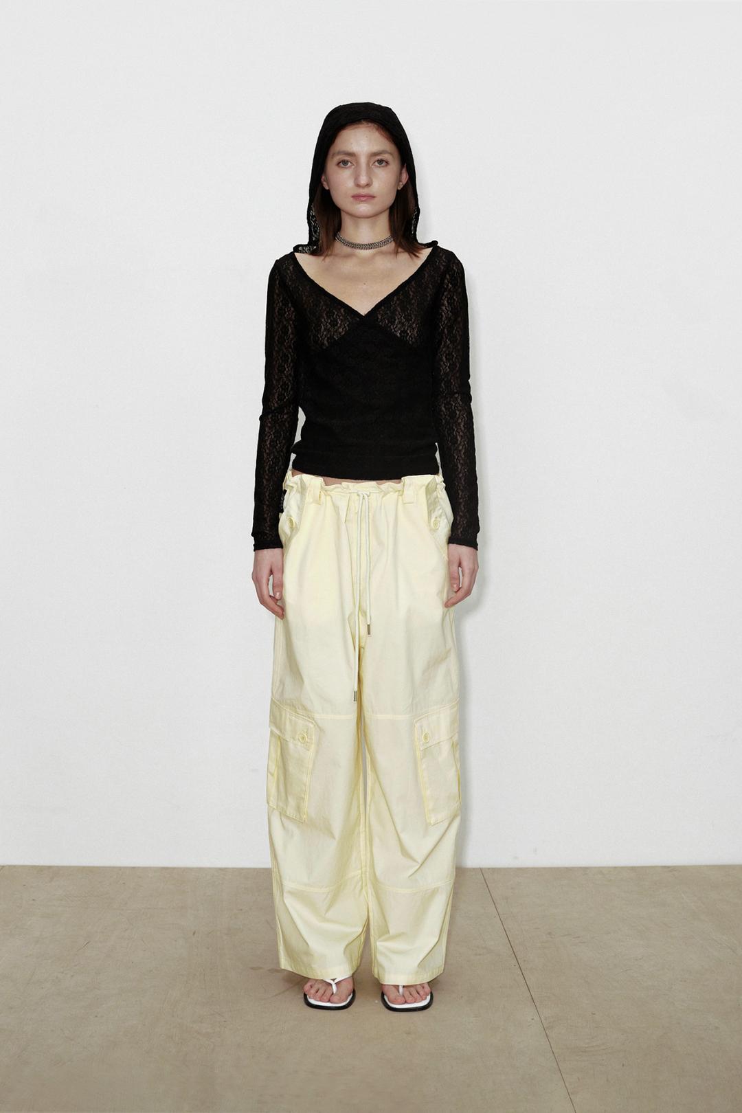 CARGO COTTON PANTS / LIME