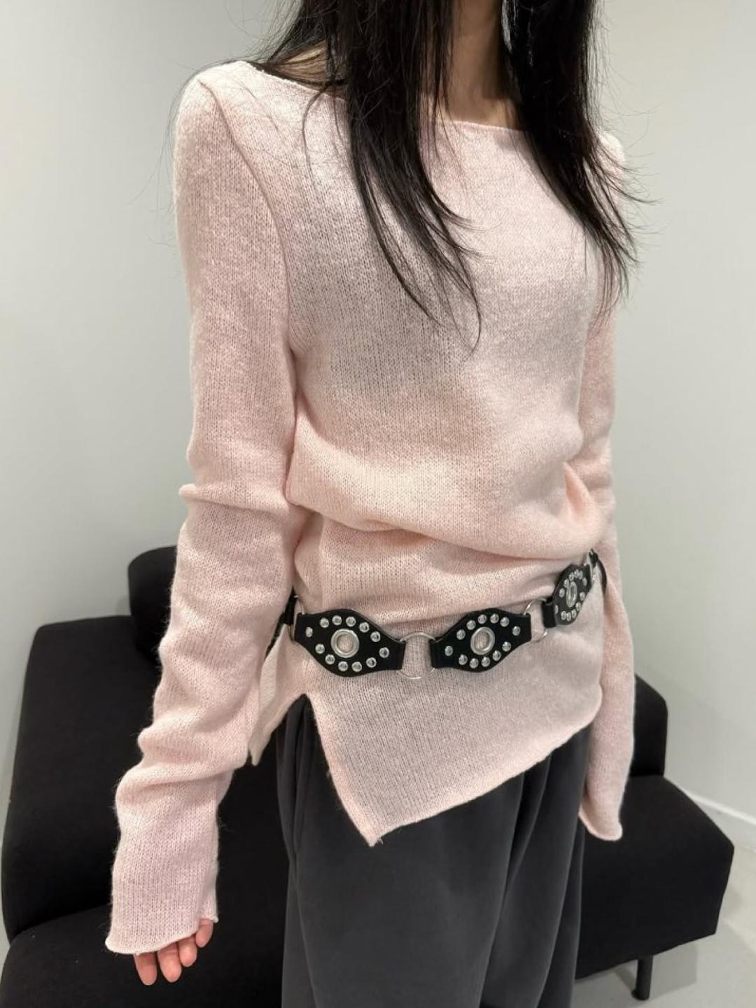 Slit Knit Boat Neck(3 color)