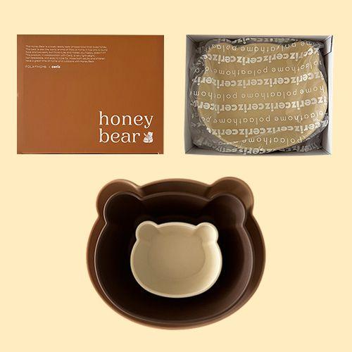 [폴라앳홈X시리츠]honey Bear허니베어 패밀리 set(기프트 패키지)