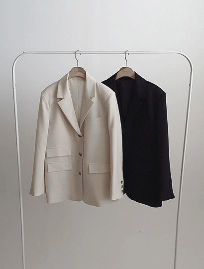 고퀄 싱글 테일러드 쓰리 포켓 루즈핏 자켓 국내제작