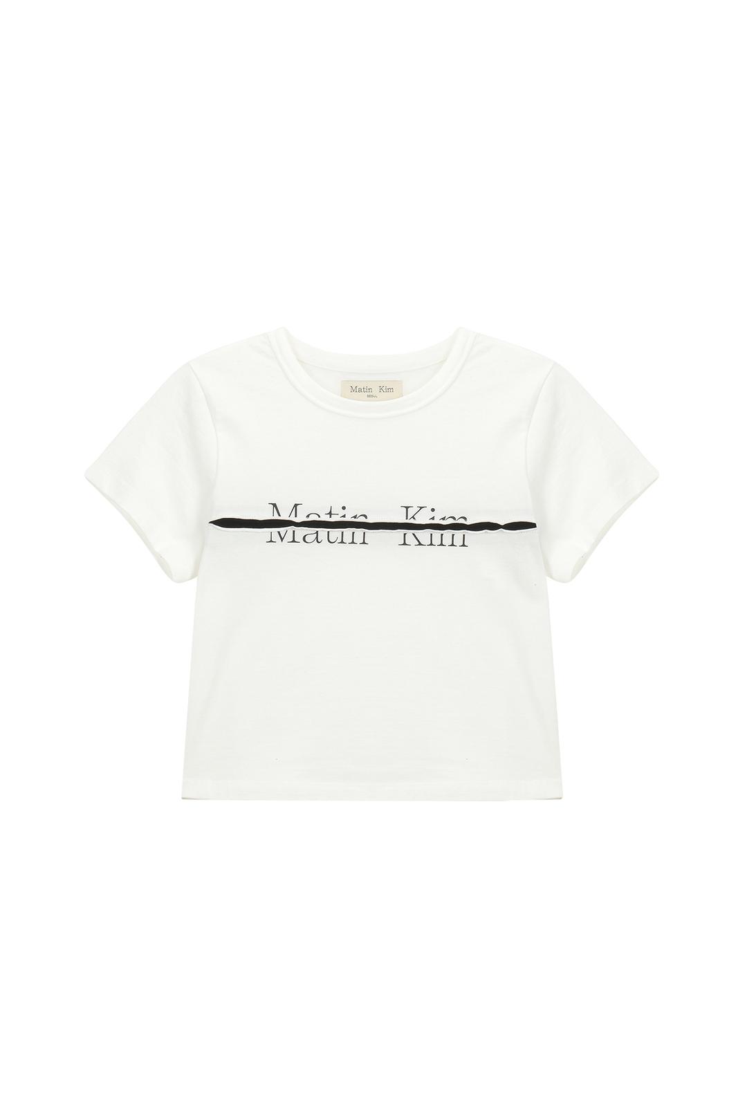 LOGO CUTTED CROP TOP IN WHITE