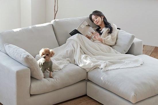 [원단선택가능] 시월의 동백 1940 아쿠아텍스 or 옥스포드 패브릭 3인 소파(쿠션증정)