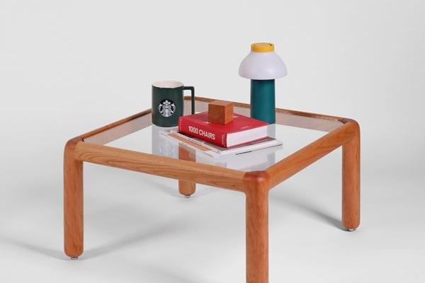 Standard_03 Low Table cherry wood 원목 유리 테이블