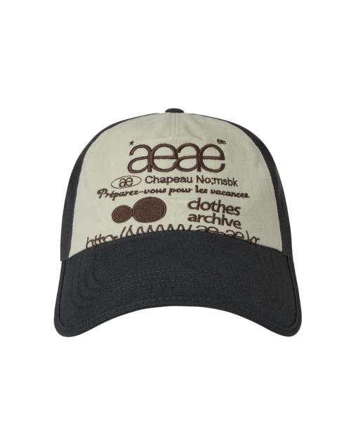 WEB LOGO 5 PANNEL BALL CAP [NAVY/IVORY]
