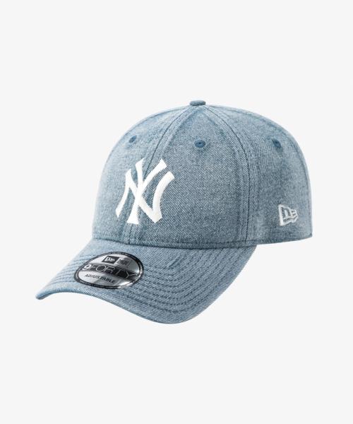 MLB 뉴욕 양키스 스노우 워싱 데님 언스트럭쳐 볼캡 라이트 블루