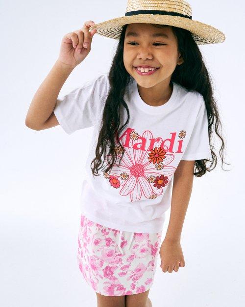 KIDS TSHIRT FLOWERMARDI BLOSSOM_WHITE PINK