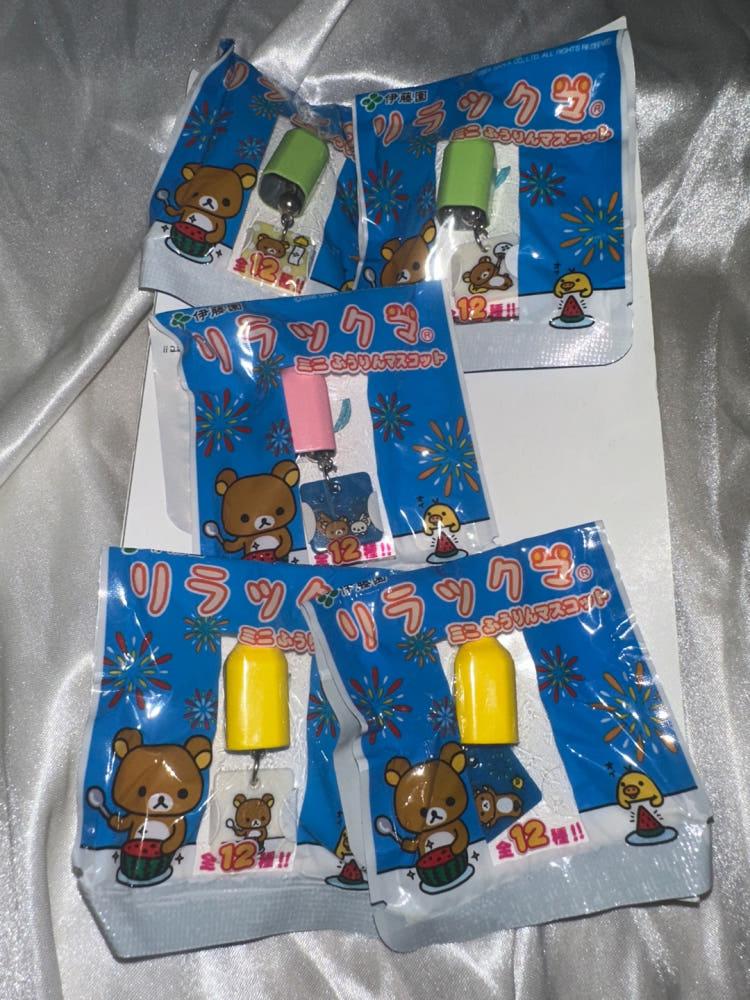 산엑스 리락쿠마 미니 후우링 마스코트 스트랩 키링