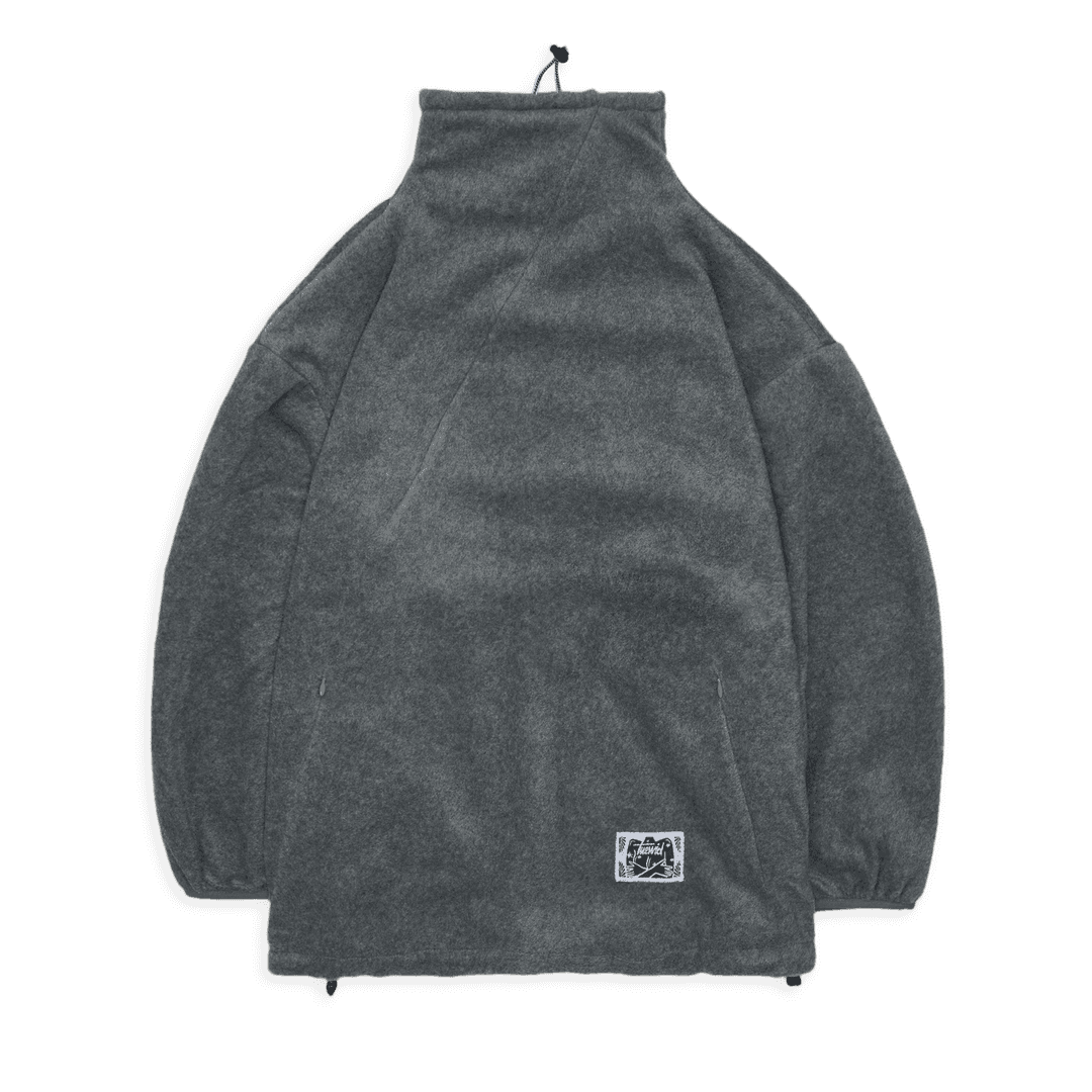 Diagonal half zipped snowboard fleece in melange gray
