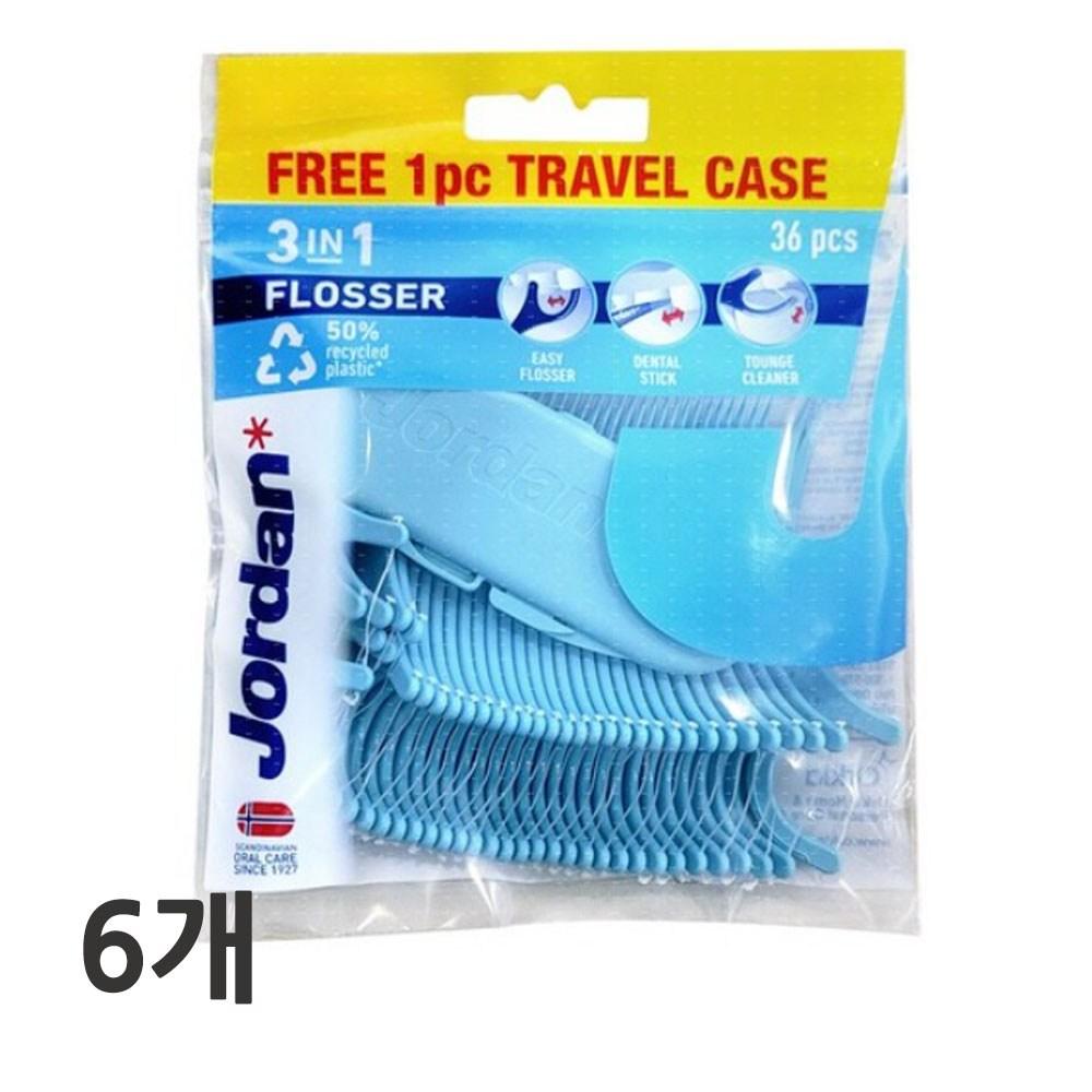 조르단 3in1일회용 치실 1박스, 36개입, 6개 - 치실 | 쿠팡