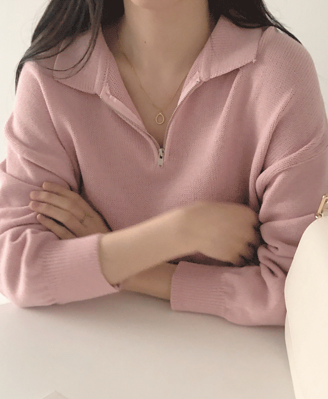 엠엠엘지 [Mmlg] NEW MELGE COLLAR KNIT (EVERY BLACK) - 위시버킷