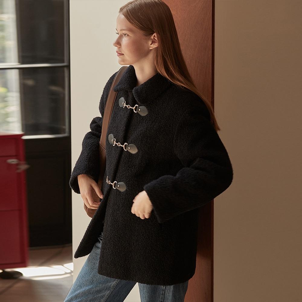 Clasp half coat - Navy
