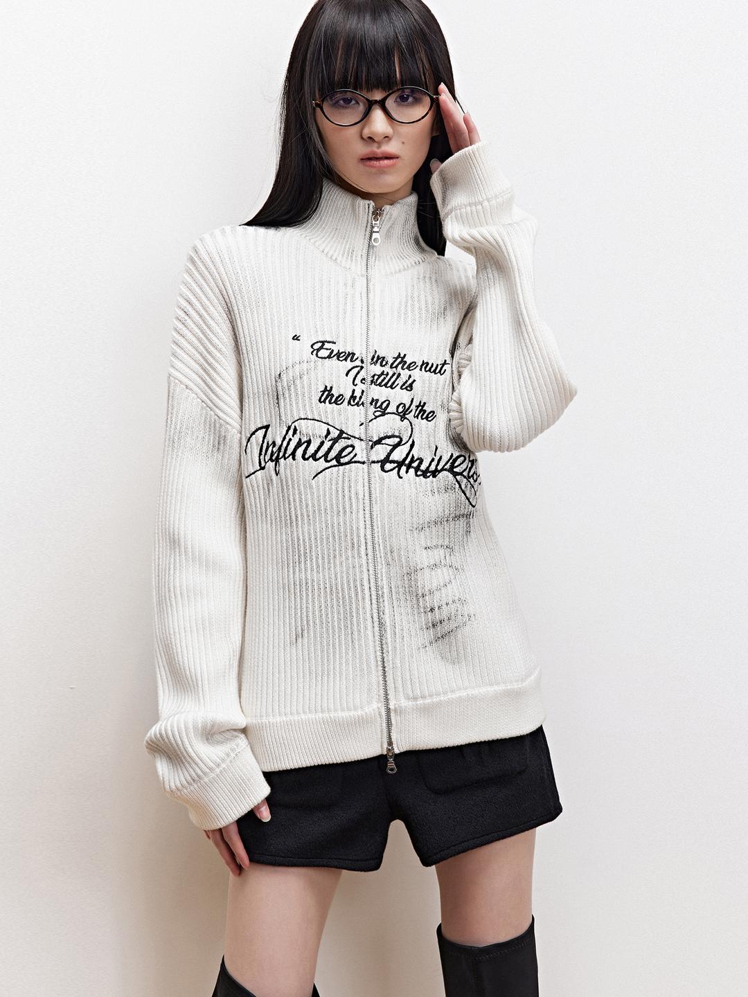 Graffiti cardigan - White